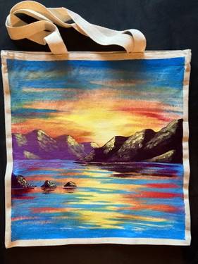 Island Sunset Tote Bag - Paint Nite event in Lincoln, RI