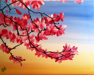 A Warm Magnolias paint nite project by Yaymaker