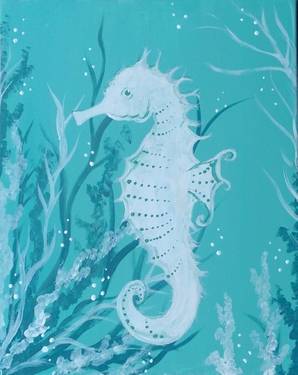 White Sea Horse - Paint Nite event in London, ON