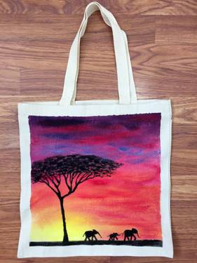 Elephants On Parade Tote Bag - Paint Nite event in Hamilton, ON