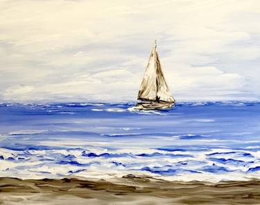 A Small Boat on the Ocean paint nite project by Yaymaker