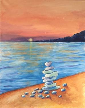 A Beach Glass paint nite project by Yaymaker