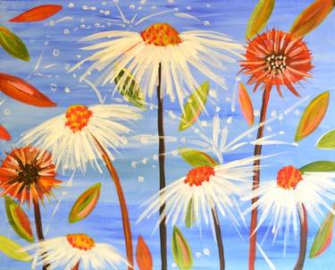 White Coneflowers - Paint and sip event at El Torito in Woodland Hills in Woodland Hills, CA - PaintNite.com