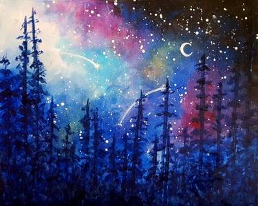 A Galaxy in the Pines paint nite project by Yaymaker