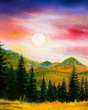 A Sunset Mountain paint nite project by Yaymaker