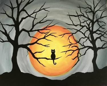 Spooky Tree Cat - Paint Nite event in KAYSVILLE, UT