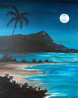 A Blue Moon Island paint nite project by Yaymaker