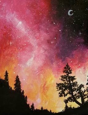 A Galaxy in the Pines II paint nite project by Yaymaker