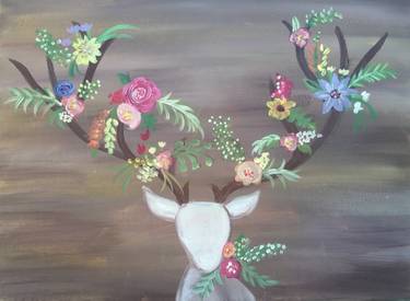 A Flowers For My Deer paint nite project by Yaymaker