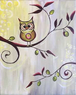 A The Owl on the Olive Branch paint nite project by Yaymaker