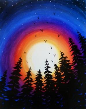 A Sky Ablaze paint nite project by Yaymaker