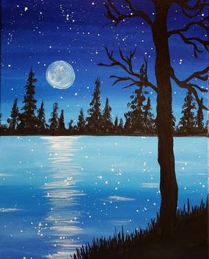 A Moonlight Lake paint nite project by Yaymaker