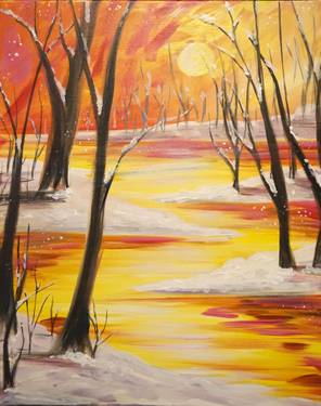 A Golden Winters Day paint nite project by Yaymaker