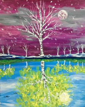 A Before and After April  Reversible Painting paint nite project by Yaymaker