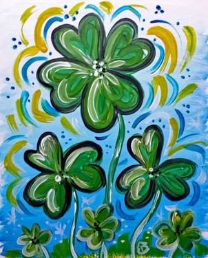 A 4 Leaf Shamrock paint nite project by Yaymaker