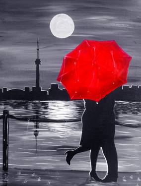 A Passion Rain in Toronto paint nite project by Yaymaker