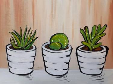 A Summer Succulents paint nite project by Yaymaker