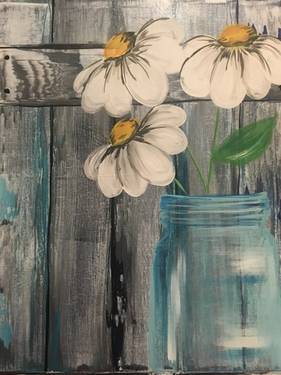 A Barnyard Daisies paint nite project by Yaymaker