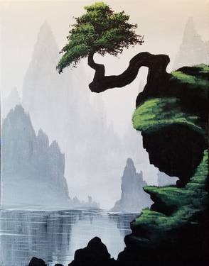 A Bonsai Cliffs paint nite project by Yaymaker