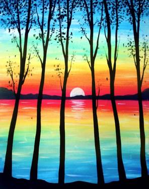 A Bright Summer Night paint nite project by Yaymaker