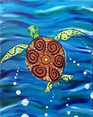 A Painted Sea Turtle paint nite project by Yaymaker