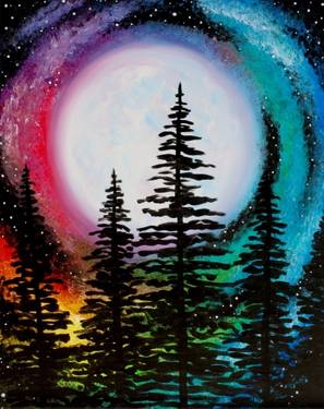 A Bright Moon Galaxy paint nite project by Yaymaker