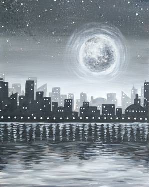 A Moonlit Noir Night paint nite project by Yaymaker