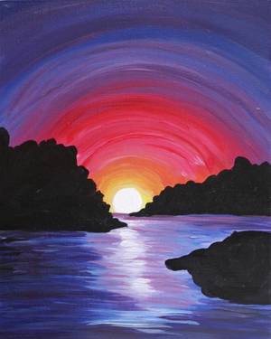 A Magic at Sunset paint nite project by Yaymaker