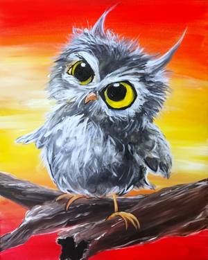 Owl Fall Down - Paint Nite event in Red Deer, AB