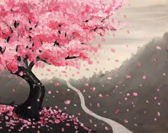 Paint Nite - Japanese Cherry Blossom in Richmond, BC