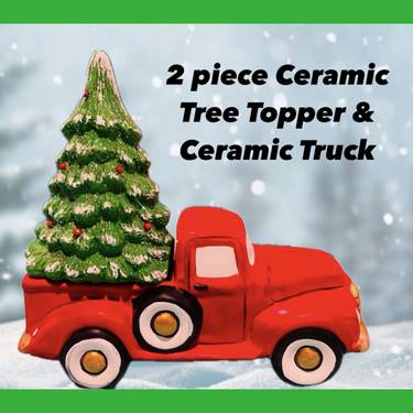 2 piece ceramic tree topper and ceramic truck  - Paint and sip event at Tequila Grill and Bar in HILLSBOROUGH, NJ - PaintNite.com