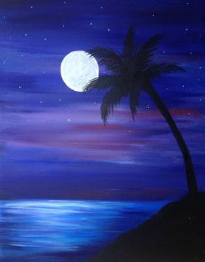 Moonlit Beach - Paint and sip event at Old Spaghetti Factory  in Duarte, CA - PaintNite.com