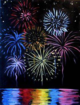 Fireworks - Paint Nite event in Marina Del Rey, CA