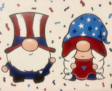 Patriotic Gnomes - Paint Nite event in Peoria Heights, IL