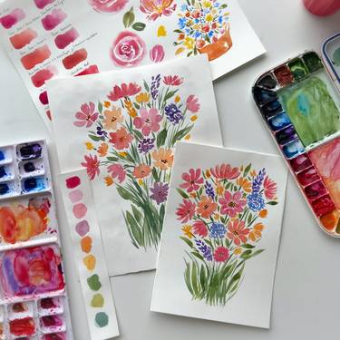 A Watercolro Spring Florals experience project by Yaymaker