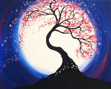 Moonlit Tree of Life - Paint and sip event at TGIFridays in MILLBURY, MA - PaintNite.com