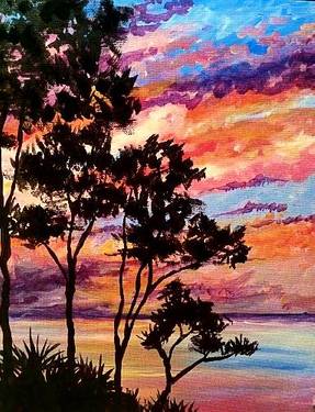 A Sunset Palmettos paint nite project by Yaymaker