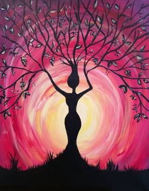 A Tree Goddess paint nite project by Yaymaker