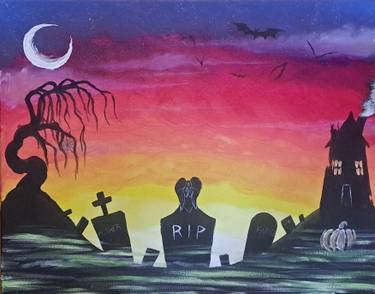 Graveyard Sunset - Paint Nite event in LEXINGTON, MA