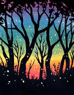 A Rainbow Twilight paint nite project by Yaymaker