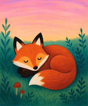 Woodland Fox at Dusk - Paint Nite event in Normal, IL