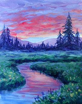 A Dawn on the Meadow paint nite project by Yaymaker