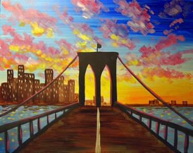 A Brooklyn Sunset paint nite project by Yaymaker