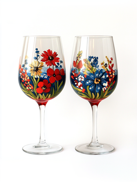 A American Floral Wine Glasses experience project by Yaymaker