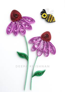 A Coneflowers  Paper Quilling experience project by Yaymaker