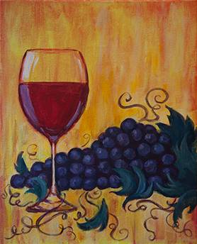 A Wine and Grapes paint nite project by Yaymaker