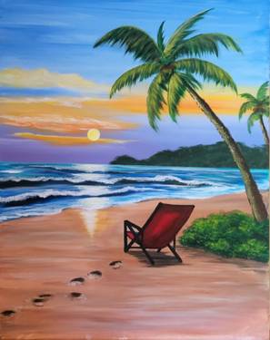Vacation in Paradise - Paint and sip event at Keenan's Irish Pub in Brampton, ON - PaintNite.com