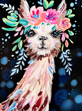 Lovely Llama  - Paint and sip event at MKT BEER MARKET  in Edmonton, AB - PaintNite.com
