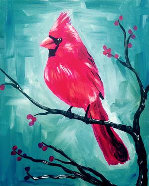 Crimson Cardinal - Paint and sip event at CCT Indoor Centre - Kingsway in Edmonton, AB - PaintNite.com