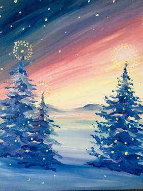 A Winter Glow II paint nite project by Yaymaker